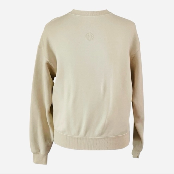 Men's Sweater Ninth Hall Fundamentals Cream Soft Crewneck Center Logo Sweatshirt - Picture 2 of 6